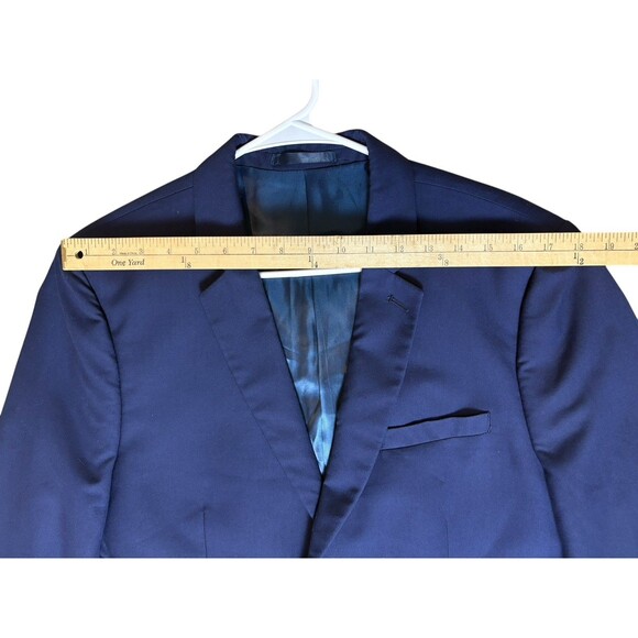 Topman 2 Button Blazer Jacket Men's Size 42R Navy Blue Eve BLE Slim Single Vent - Picture 3 of 9